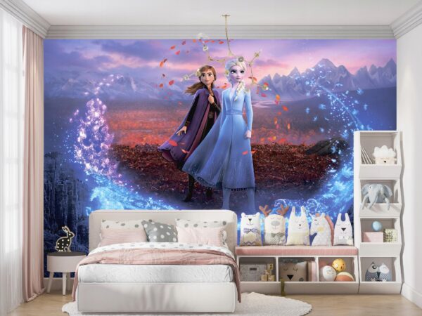 FOTOTAPETA WINYLOWA KRAINA LODU FROZEN ELSA ANNA DLA DZIECI 300x210 - obrazek 4