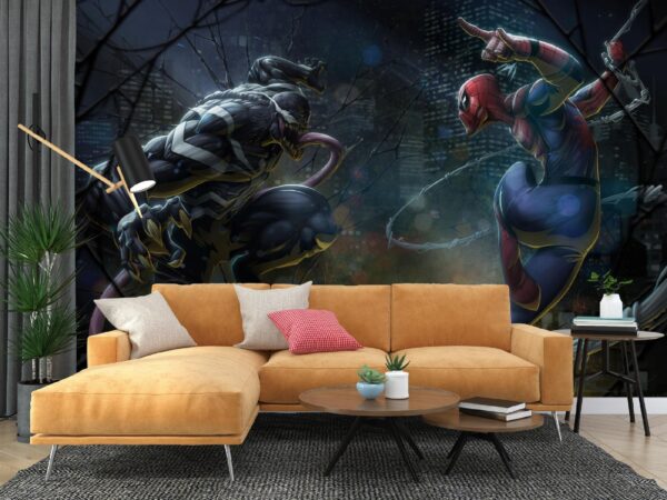 FOTOTAPETA WINYLOWA SPIDERMAN MIASTO MARVEL TAPETA ŚCIENNA 3D 368x254 - obrazek 2