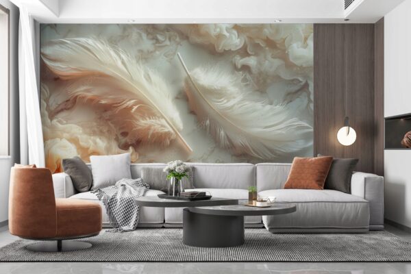Fototapeta nowoczesna na wymiar do salonu sypialni pióra 200x140cm - obrazek 3