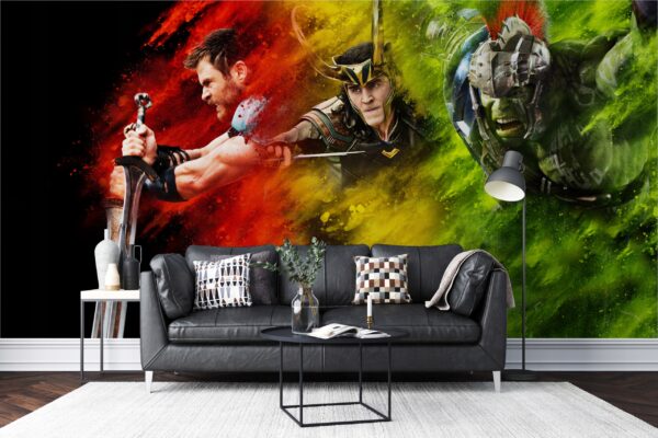 TAPETA THOR MARVEL FOTOTAPETA ŚCIENNA WINYLOWA NA FIZELINIE 300x210 - obrazek 3