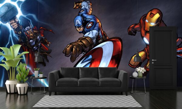 TAPETA AVENGERS MARVEL FOTOTAPETA WINYLOWA BOHATEROWIE POSTACIE 300x210 - obrazek 8