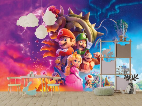TAPETA FOTOTAPETA MARIO WYŚCIGI 250x175 DO POKOJU DZIECKA NAKLEJKA 3D - obrazek 3