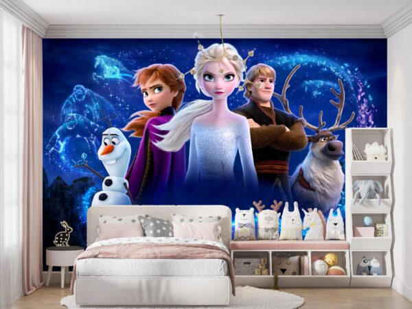 FOTOTAPETA WINYLOWA KRAINA LODU FROZEN ELSA ANNA DLA DZIECI 300x210 - obrazek 2