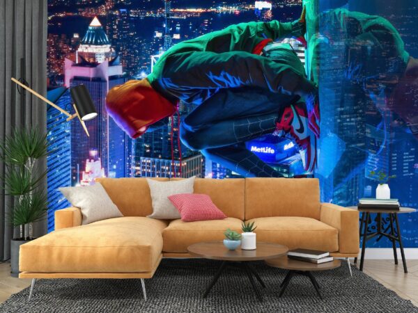 FOTOTAPETA WINYLOWA SPIDERMAN MIASTO MARVEL TAPETA ŚCIENNA 3D 368x254