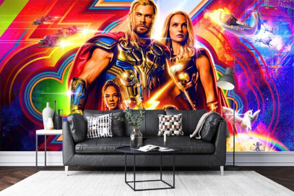 TAPETA THOR MARVEL FOTOTAPETA ŚCIENNA WINYLOWA NA FIZELINIE 300x210 - obrazek 2