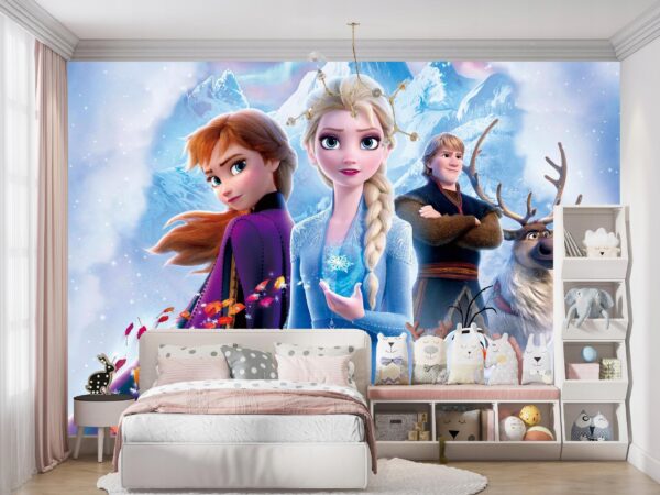 FOTOTAPETA WINYLOWA KRAINA LODU FROZEN ELSA ANNA DLA DZIECI 300x210